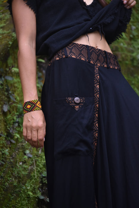Fashionable and functional, Comfy Boho Pants Alladine, Brown Pattern RAYON are a must-have for any wardrobe.