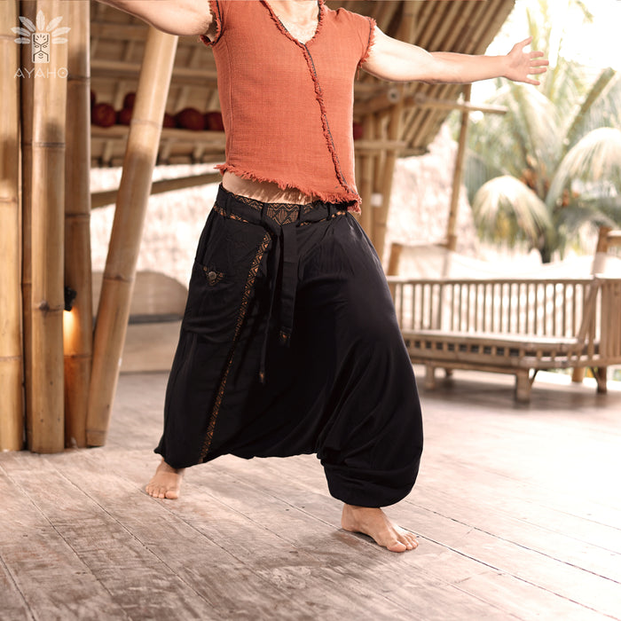 Made from lightweight rayon, Comfy Boho Pants Alladine, Brown Pattern RAYON are breathable and ideal for warm weather.