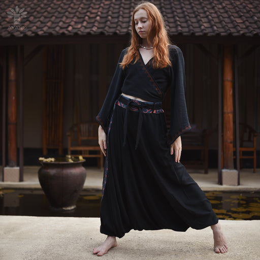 Easy to care for, Comfy Boho Pants Alladine, Grey Pattern RAYON are machine washable for your convenience.