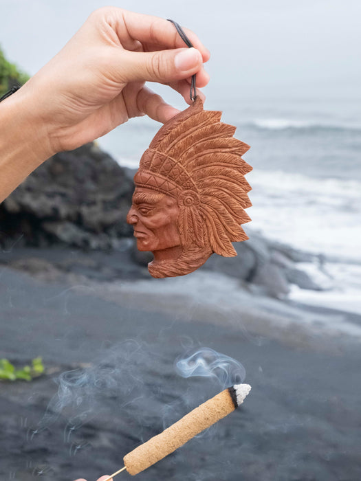 Indian Face Half Amulet – Handcrafted Spiritual Talisman