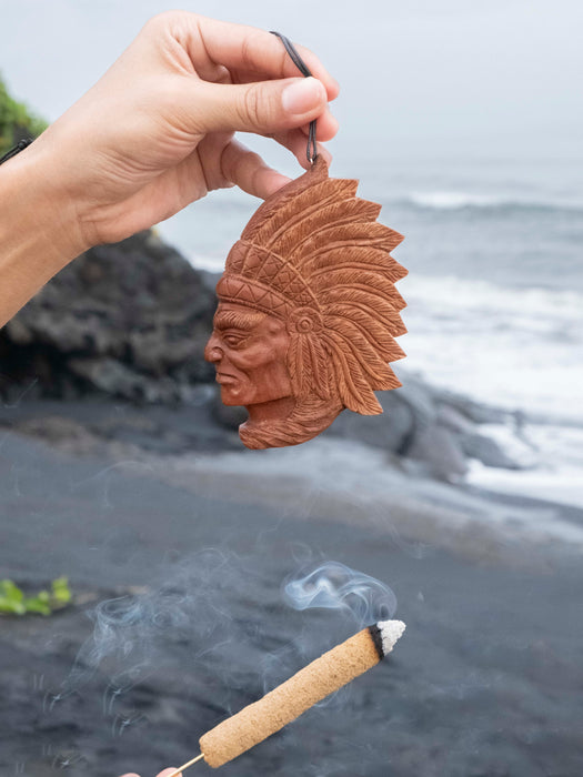 Indian Face Half Amulet – Handcrafted Spiritual Talisman