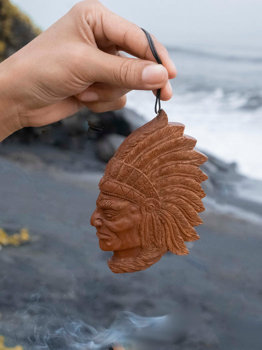 Indian Face Half Amulet – Handcrafted Spiritual Talisman