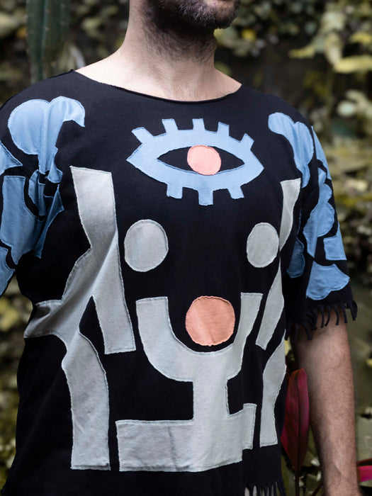 Ethnic Applique T-Shirt Handmade Cotton Festival Shirt