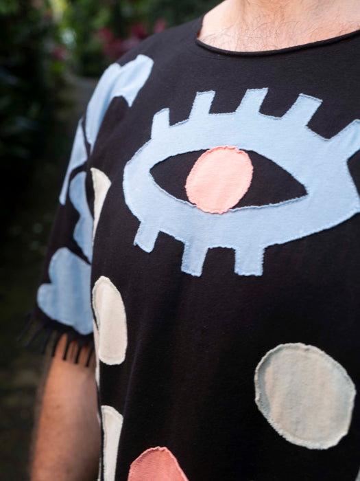 Ethnic Applique T-Shirt Handmade Cotton Festival Shirt