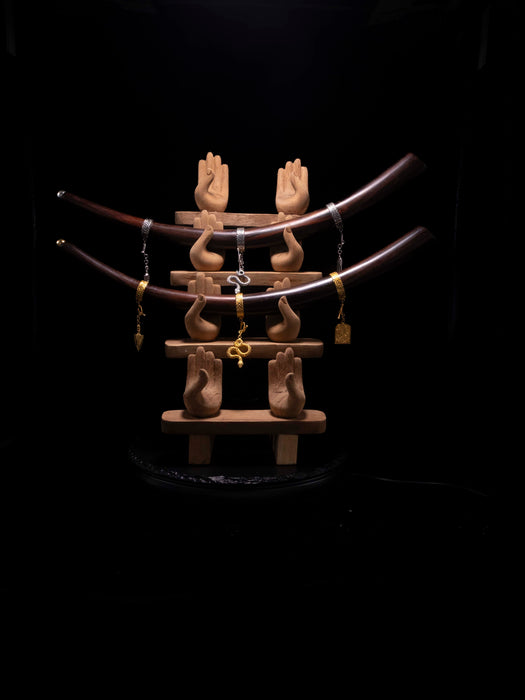 Rosewood Tepi with Bronze Cups – Handcrafted Rapé Applicator