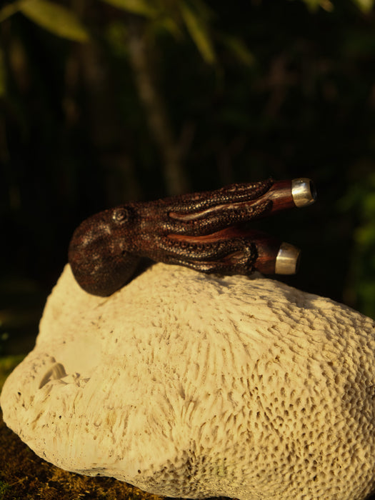 Octopus Kuripe hardcarved from Rosewood, Octopus Totem
