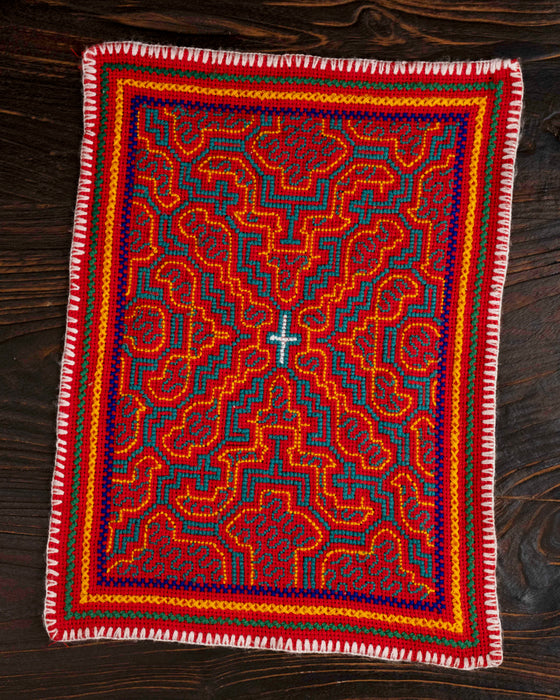 Hand-Embroidered Shipibo Altar Mat 38 cm
