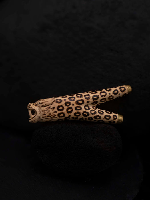 Jaguar Kuripe Pipe - Handmade Shamanic Hape Snuff Applicator