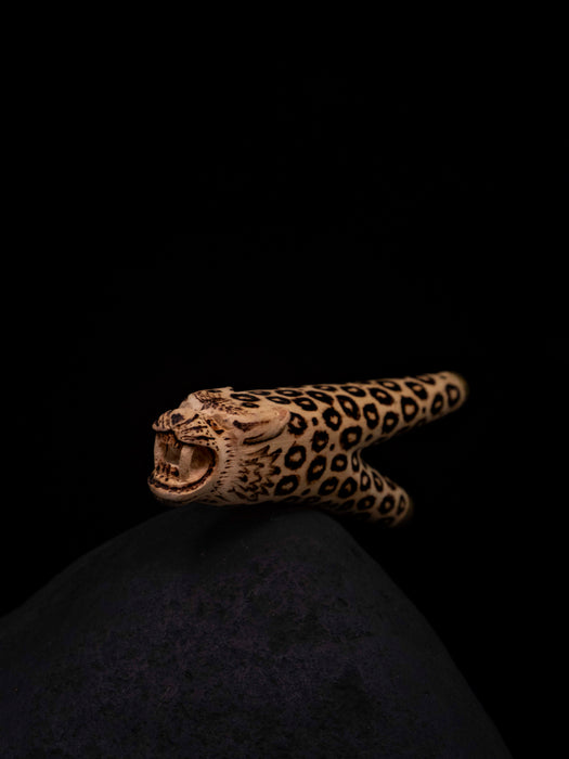 Jaguar Kuripe Pipe - Handmade Shamanic Hape Snuff Applicator