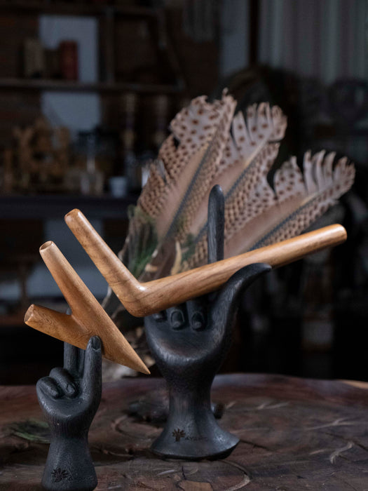 Teakwood Kuripe & Tepi Set | Hand-Carved Rapé Applicator Kit