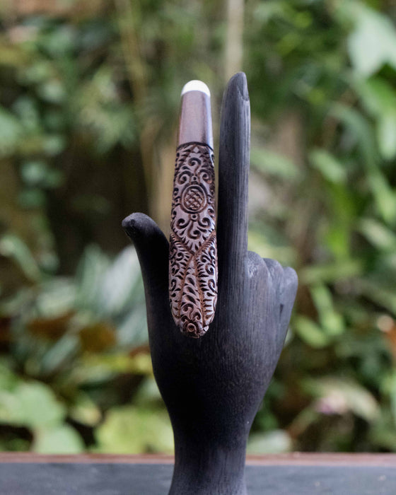 Balinese Carved Rosewood Shamanic Ritual Pipe