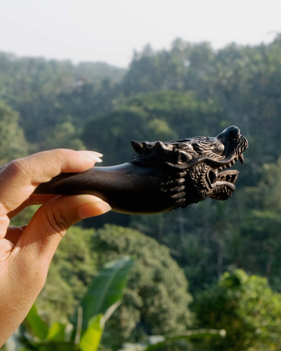 BLACK WOOD SMOKING PIPE «DRAGON»