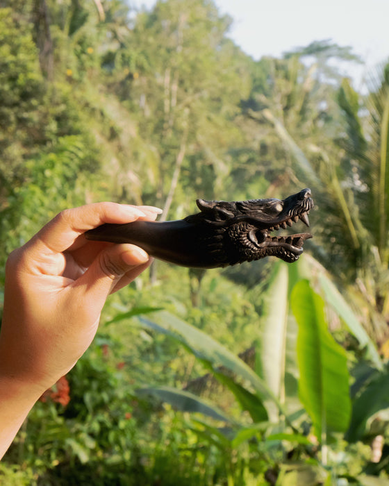 BLACK WOOD SMOKING PIPE «DRAGON»