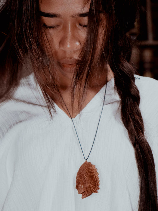 Indian Face Half Amulet – Handcrafted Spiritual Talisman