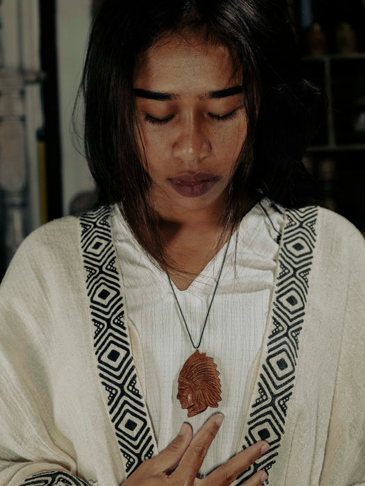Indian Face Half Amulet – Handcrafted Spiritual Talisman