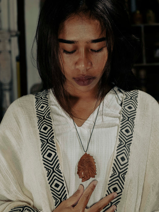 Indian Face Half Amulet – Handcrafted Spiritual Talisman