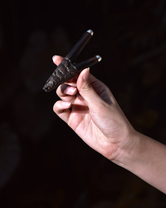 Kuripe Wolf • Rapé applicator • Sacred ceremony hape snuff self applicator • Kuripe pipe • Rape herb pipe handmade • Shamanic tools