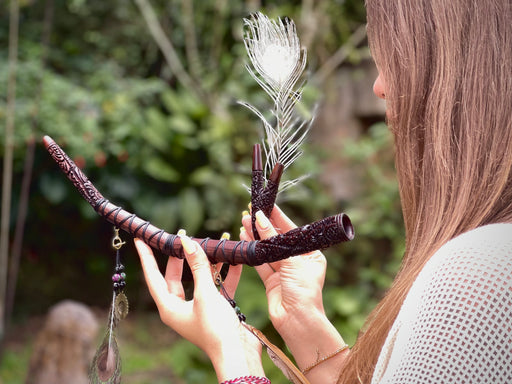 Elite Rosewood Set Tepi Kuripe Pipe, perfect for hape applications, deepening your connection to herbal medicine.