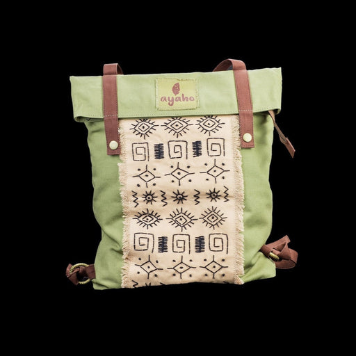 Artisanal ethnic style backpack crafted from natural canvas, featuring distinctive embroidery for the bohemian spirit, ideal for daily ventures and festivals