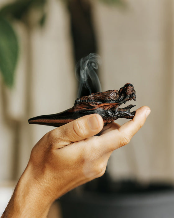 BLACK WOOD SMOKING PIPE «DRAGON»