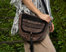 Handcrafted grey bag made from durable materials with dedicated rapé and kuripe compartments, perfect for meditation and travel