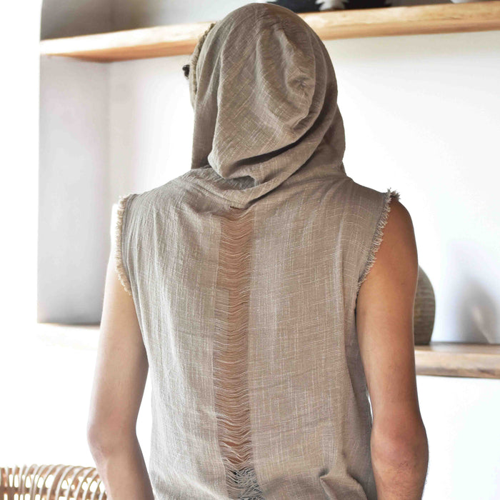 This grey hoodie jacket is a perfect blend of bohemian charm and shamanic essence, designed for those who appreciate the freedom of movement and the allure of tribal aesthetics.