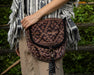 Artisan shoulder bag using natural materials with optimized storage for shamanic implements