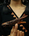 Handcrafted Rosewood Kuripe Pipe with Horse Totem – Shamanic Tool for Sacred Rituals 