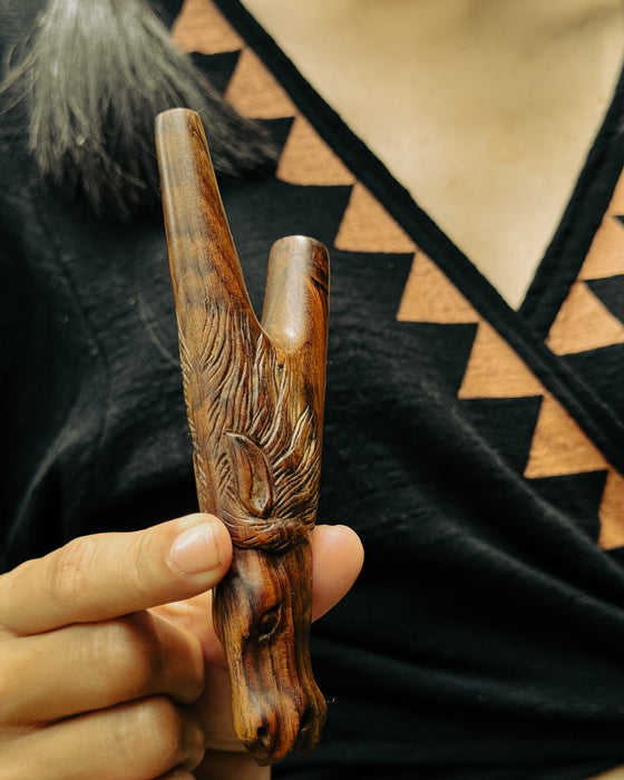 The Horse Totem embodies strength, freedom, and impetuous energy, making this kuripe an essential tool for enhancing your shamanic practices. 