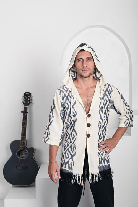 Ethnic Poncho with hood