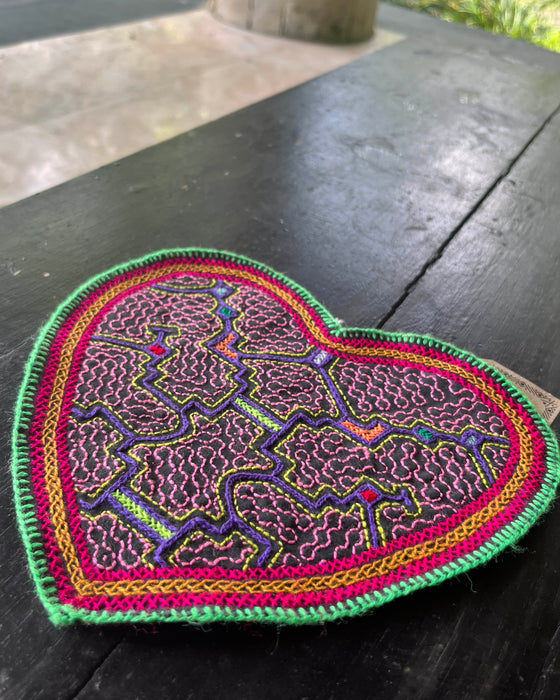 Hand-Embroidered Shipibo Love Altar Mat 21 cm