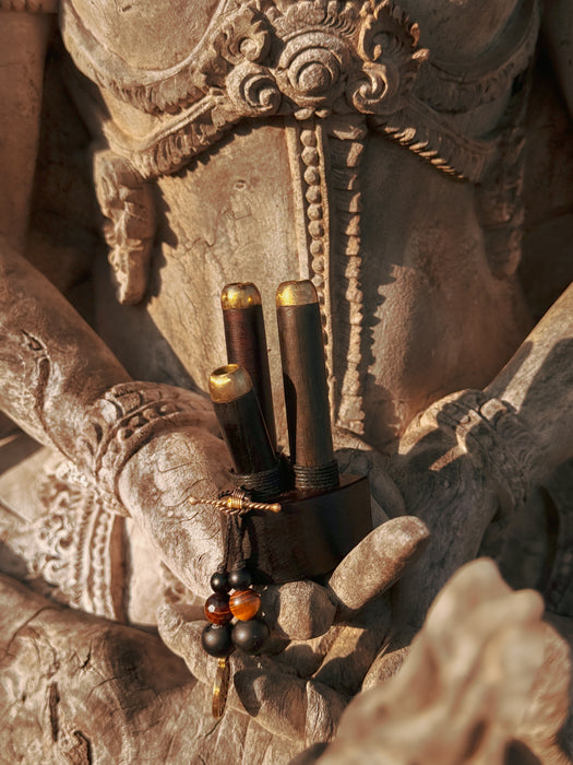 Double Kuripe Rosewood with Bronze Cup