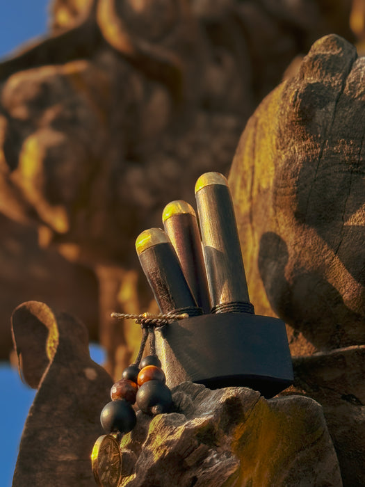 Double Kuripe Rosewood with Bronze Cup