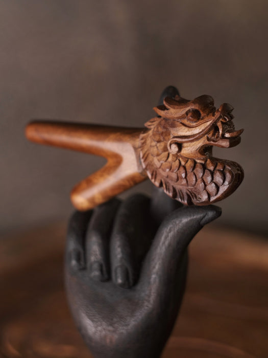 Dragon Kuripe Pipe for Hape Snuff - Wooden  Pipe for Herbal Medicine - Shamanic Tools TEAK  Wood Kuripe Applicator
