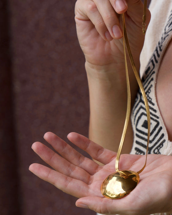 Bronze Shamanic Mirror with Gold Platted