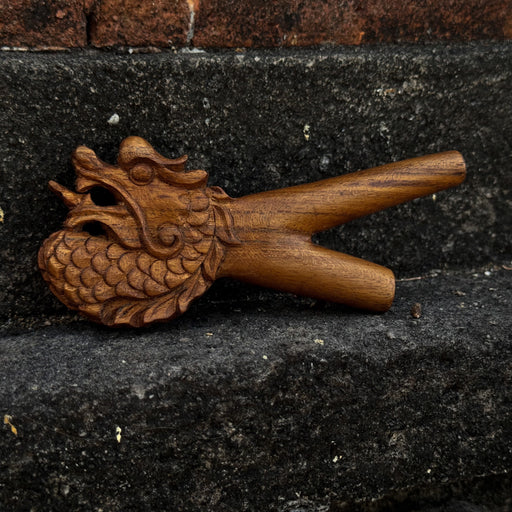 Dragon Kuripe Pipe for Hape Snuff - Wooden Pipe for Herbal Medicine - Shamanic Tools TEAK Wood Kuripe Applicator 