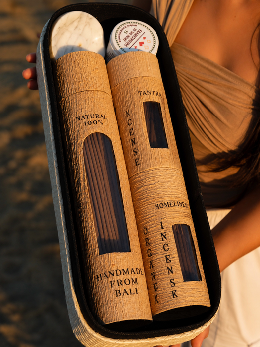 Bali Incense Gift Set | Tantra + Cosy Home + Frankincense | Spiritual Gift | Handmade Wood Box | Meditation