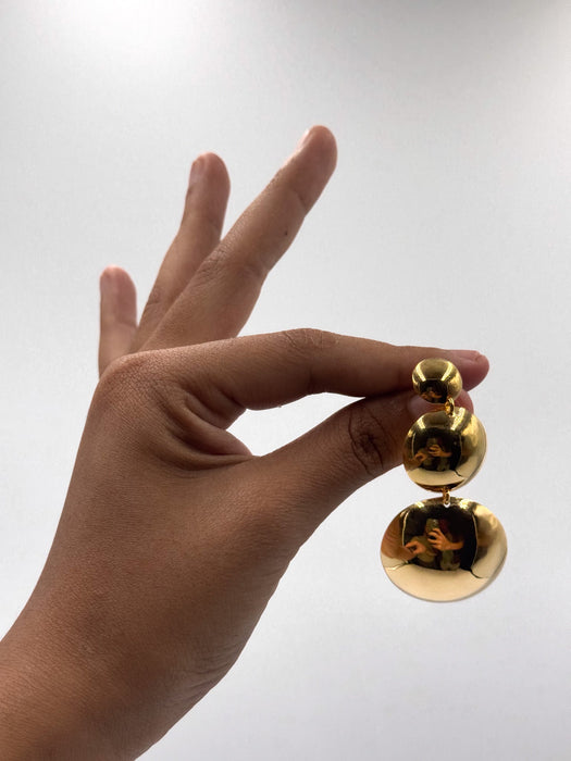 Gold Plated Earring-Stud Mirror