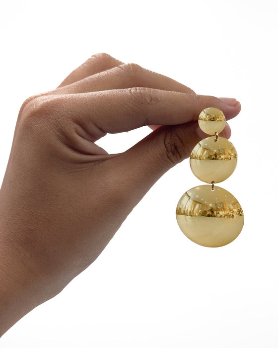 Gold Plated Earring-Stud Mirror