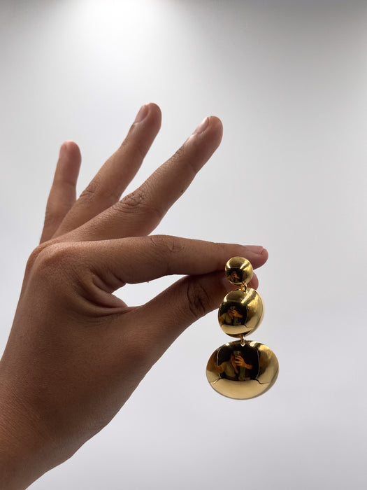 Gold Plated Earring-Stud Mirror