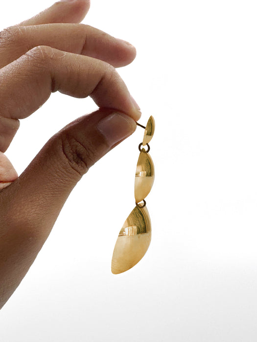 Gold Plated Earring-Stud Mirror