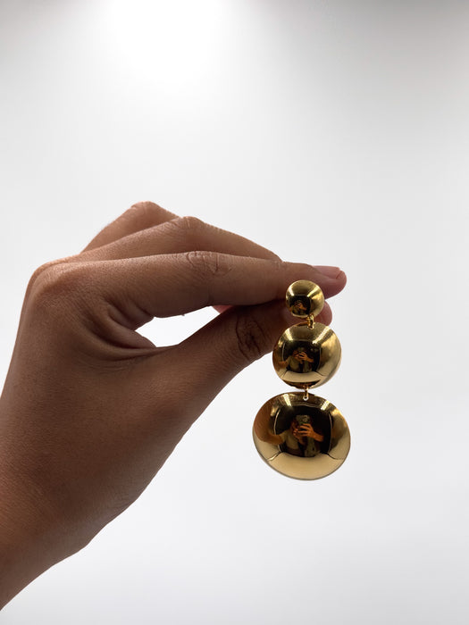 Gold Plated Earring-Stud Mirror