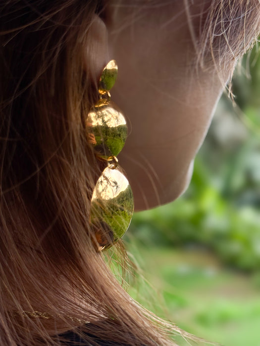 Gold Plated Earring-Stud Mirror