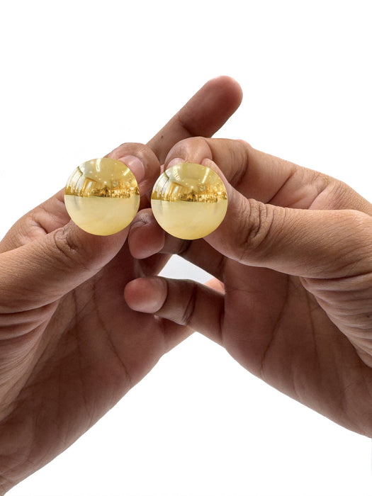 Gold Plated Earring-Stud Mirror