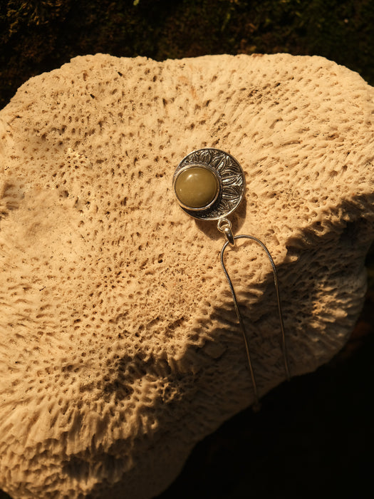 Ye Ming Zhu Glowing Stone Pendant | Hand-Chased Silver Amulet | Protection Talisman Necklace