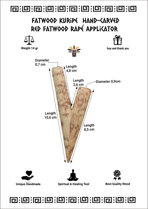 Fatwood Kuripe - Rustic Shamanic Kuripé Pipe