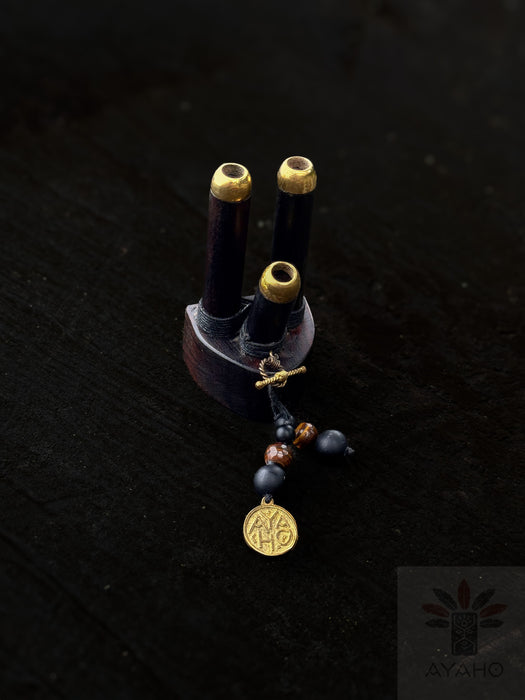 Double Kuripe Rosewood with Bronze Cup