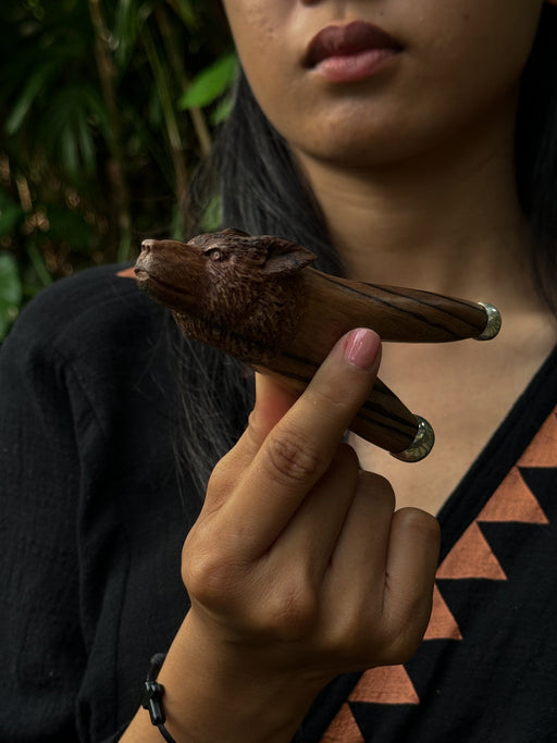 Person holding a chocolate bar with a dark background