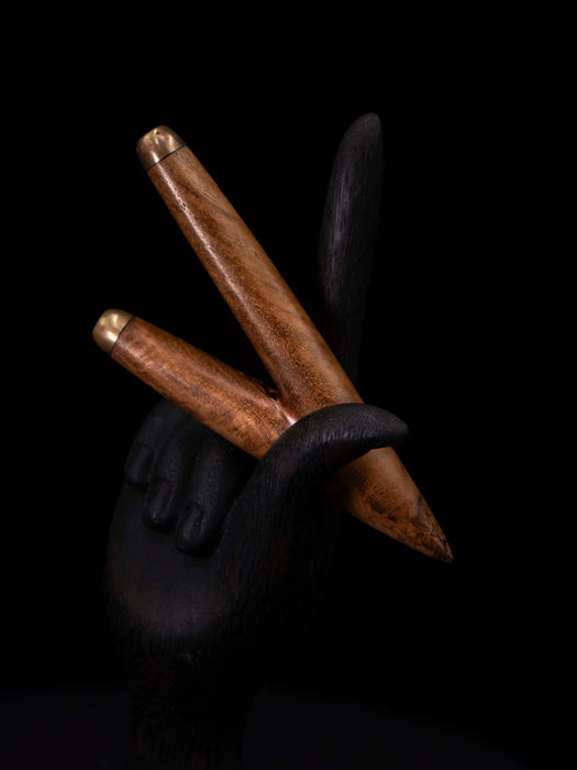 Teak Wood Kuripe with Bronze Cups