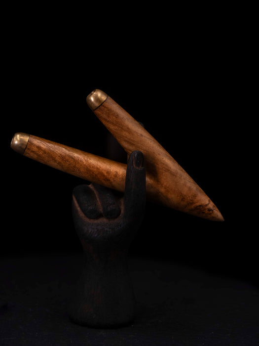 Teak Wood Kuripe with Bronze Cups